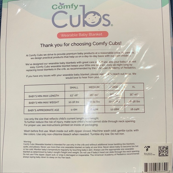 NWT Comfy Cubs Baby  2 pack Sleep Sacks 12-18 Months, Large blue - Picture 5 of 5